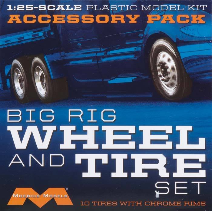Moebius Big Rig wheel and tire set for model kit 1010