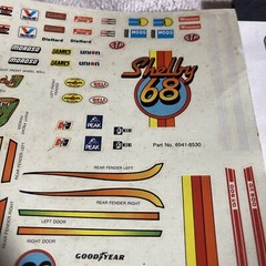 1/25 AMT ’68 Shelby GT-500 Decals & Instructions-See Photos