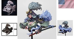 1/10 Scale Die-Cast Resin Bust Model Kit Female Warrior & Dragon Statue Unass…