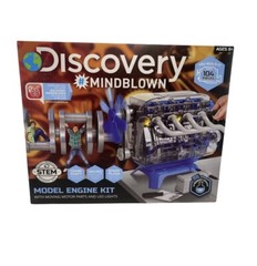 Discovery Mindblown Model Engine Build Kit STEM Moving Parts, LED Lights NIB