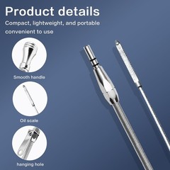 Compatible with Ford Engine Oil Dipstick, Billet Handle, 260-289-302, Silver