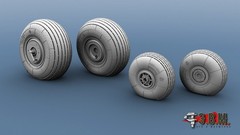 Resin Wheels Landing Gear for scale model Mil Mi 24 Hind 1:35