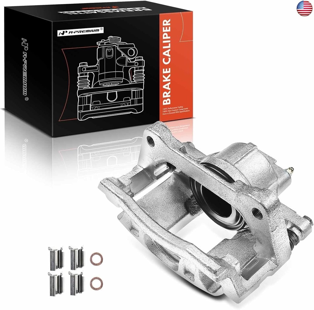 A-Premium Front Disc Brake Caliper Assembly with Bracket Compatible with Select