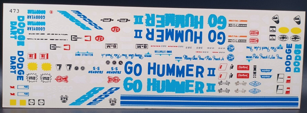 Fred Cady | No. 473 | 1:25 1968-69 Dodge Dart Go Hummer Decals