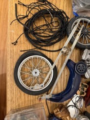 Vintage Model Motorcycle Parts Lot Misc Tires Engines And More