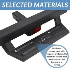 Just-V Hitch Step For Pickup Truck Trailer Tow Hitch Step Textured Black