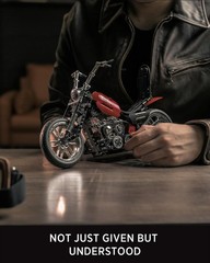 Nifeliz Chopper Motorcycle 18.6 x 32.8 x 9 inches, Black, Red, Silver