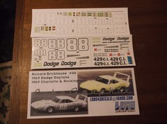 Richard Brickhouse #88 1969 Dodge Daytona, 1/24/25th scale decals LoboGraphix