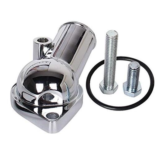 Chrome Water Neck Thermostat Housing Fit For Chevy V8 5.7L 350 454 21 Degree