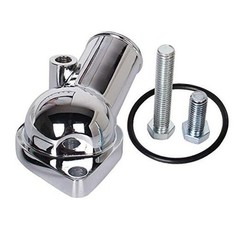 Chrome Water Neck Thermostat Housing Fit For Chevy V8 5.7L 350 454 21 Degree