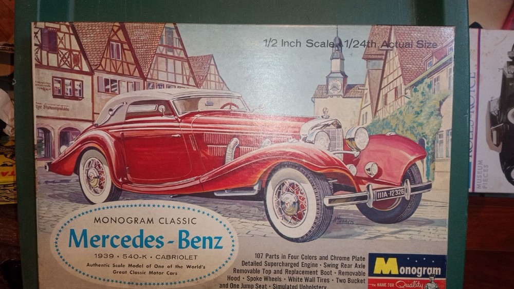 MONOGRAM 1939 MERCEDES BENZ 540-K CABRIOLET MINT ORIGINAL 1963 1/24 COMPLETE