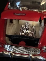 1955 CHEVY BEL-AIR 1:43 SCALE DIECAST PULLBACK CAR RED WHITE SS5720