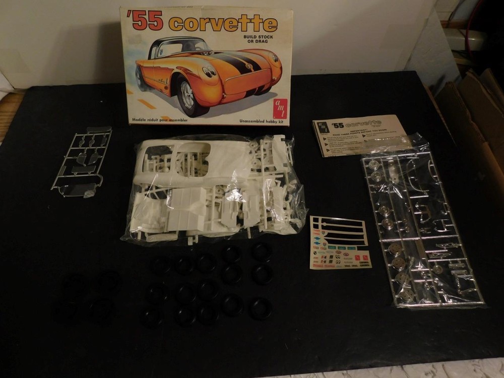AMT 1:25 #T287 55 Corvette Build Stock or Drag OBN