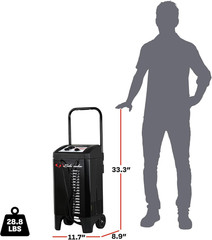 Wheeled Manual 10A Car Battery Charger and 200A Engine Starter, 2-In-1 Solution,