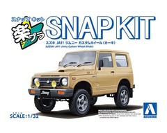 Aoshima 1/32 SUZUKI JIMNY JA11 W/ Custom Wheels Snap Model Kit -KHAKI-