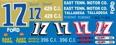#17 David Pearson EAST TENN. Motors 1968 Ford 1/24th – 1/25th Scale Decals