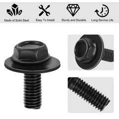 Kishya 30Pcs 71315-122382A M6 Transmission Pan Bolts 1.0 X 17Mm Transmission
