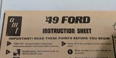 AMT ’49 Ford Car Model Builder Junkyard Parts 1/25 Scale