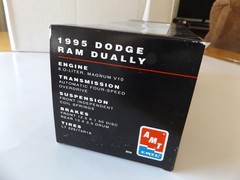 Promo Car 1995 Dodge Ram 3500 Dually Pickup, Red & Black, 1/25 by AMT-ERTL 8045