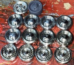 1/24 Chrome rims Lot Maisto lowrider dayton crager jada hot rod (READ DESC