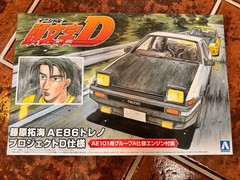 2 x Aoshima 1/24 Initial D Takumi AE86 Trueno Project-D + ROLLING CAGE VER