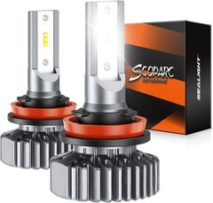 SEALIGHT H11/H8/H9 Light Bulbs, Super Bright Single Beam with Cooling Fan, Plug
