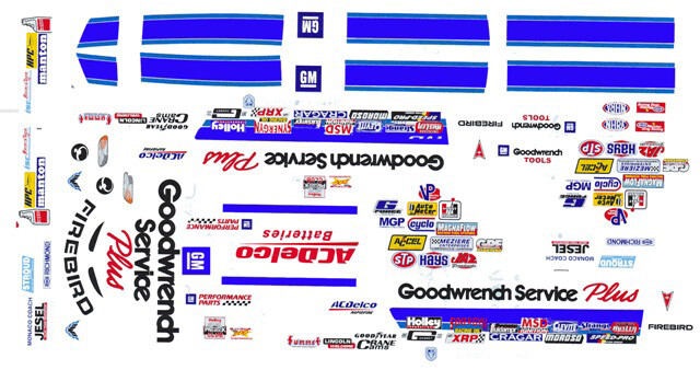 Warren Johnson Goodwrench Firebird 1/24th Scale Waterslide Decals