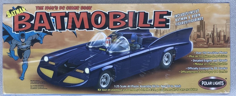 Polar Lights 1960s DC Comic Book Batmobile Sealed Model Kit 2002 – New