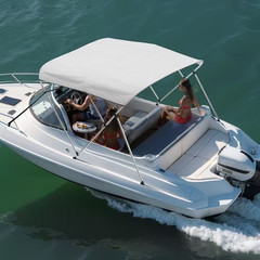 3 Bow Boat Bimini Top, Durable 600D Polyester Cover, Aluminum Frame, Water-Resis