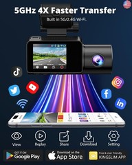 Dash Cam Front and Rear Inside, 3-Channel 2.5K FHD Dash Camera for Cars with 2″