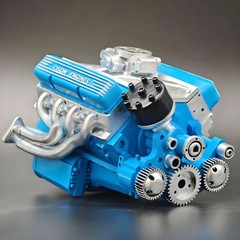 V8 Combustion Engine Motor Engineering Model Toy Internal DIY Hobby AIA