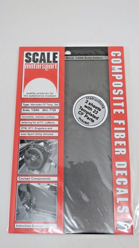 SCALE MOTORSPORT 1/24 MERCEDES DTM TEMPLATE COMP. FIBER DECAL SET 7130