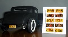 1930 – 1934 CALIFORNIA miniature LICENSE PLATES for 1/25 scale MODEL CARS—READ