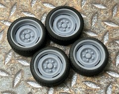 Resin 21/20 Inch: “Steelie” Model car Wheels/Tires 1/24 1/25 scale