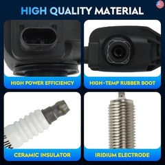 Ignition Coil Pack + Iridium Spark Plugs for 2017-2021 Chrysler Pacifica,