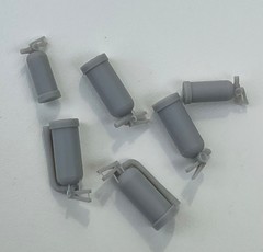 1/24 1/25 Scale Fire Extinguishers 6 Pack 3D Printed Resin Model Garage Details