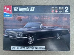 62 CHEVROLET IMPALA SS AMT Plastic Model Kit 8209 1/25 Two Partially Built Kits