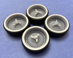 Resin 22 In. Low Rider Dayton Style Wheels, W/One In. Whitewalls,1/24 1/25 Scale