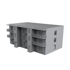 1/144 12mm Military Car Railroad Track Props Tube-Shaped Apartment Buildings