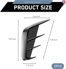 2 PCS Side Vent Trim, Fashion Style Car Fender Sticker, Self-Adhesive Sporty