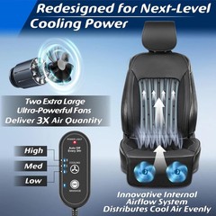 2026 Upgraded Cooling Car Seat Cover Front Seat, 12V-24V Ventilated Cooling Car