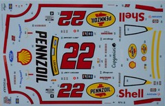 NASCAR DECAL #22 PENNZOIL SHELL 2024 FORD MUSTANG CHAMPION JOEY LOGANO 1/24