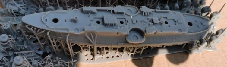 1/700 French Jaureguiberry Battleship Bouvet Battleship Unpainted 3D Printing