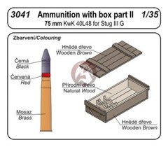 CMK 1/35 7.5cm KwK 40 L/48 Ammunition with Box Part 2 (for StuG III Ausf.G) 3041
