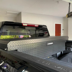 Crossbed Truck Tool Box in Aluminum, 71.36 In. Full-Size, in Matte Black