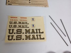 U.S. Mail Tractor and Trailer Set AMT 1:25 Model Kit # T549 ~ Sealed Parts Bags
