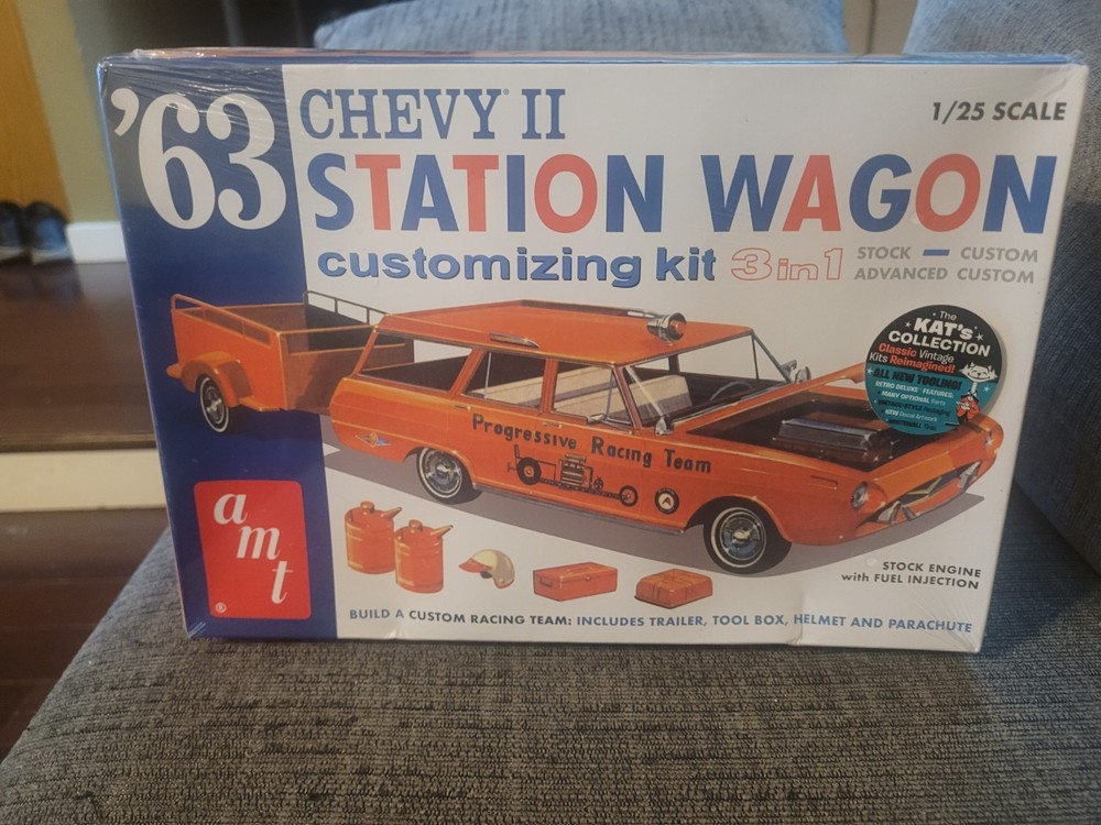 AMT All New Tooling 1963 Chevy II Nova Station Wagon 3 in 1 Kit Sealed