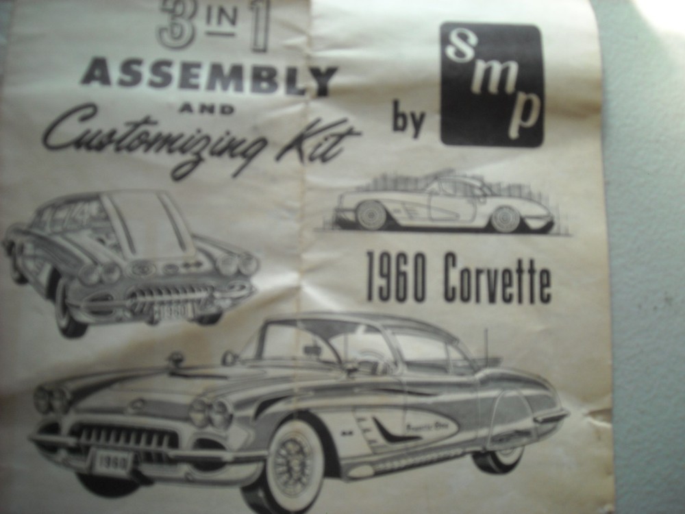 VINTAGE 1 25 MODEL JUNKYARD PART LOT INSTRUCTION SHEET 1960 CORVETTE
