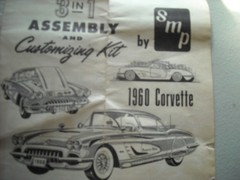 VINTAGE 1 25 MODEL JUNKYARD PART LOT INSTRUCTION SHEET 1960 CORVETTE