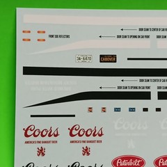 Coors Beer Decal Sheet Peterbilt 352 Pacemaker Cabover 1/25 AMT Waterslide COE
